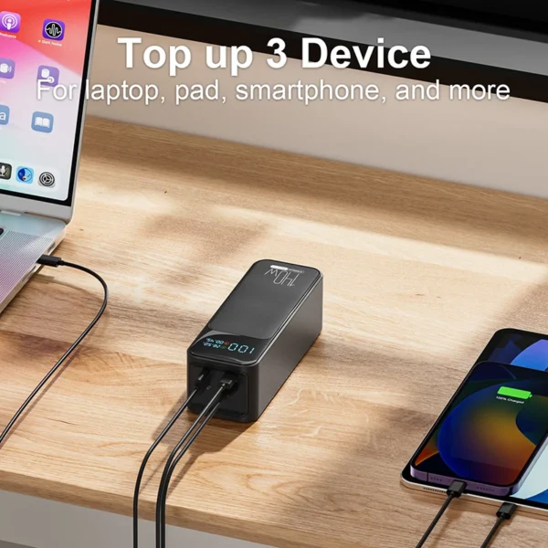 🔋Hepu 40,000mAh power bank 🔋  📌 high quality power bank  📌4 usb support 📌40000 mah  📌2 input 4 output ports  📌shows battery percentage - Image 2